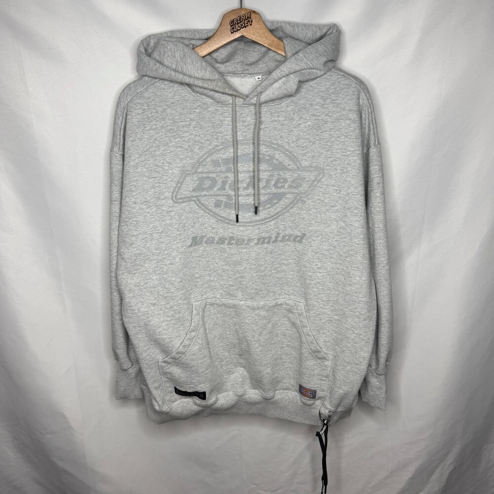 Mastermind Japan Dickies Workwear Skull Crossbones Logo Hoodie in Grey S fits M